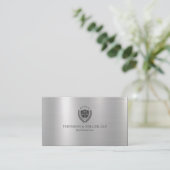 モダンプロフェッショナル法律事務所メタリック銀 名刺 (スタンド正面)