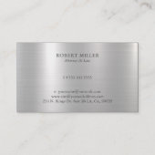 モダンプロフェッショナル法律事務所メタリック銀 名刺 (裏面)