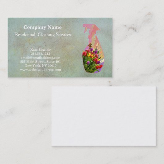 モダンプロフェッショナル洗浄用スプレーボトル 名刺 (正面/裏面)