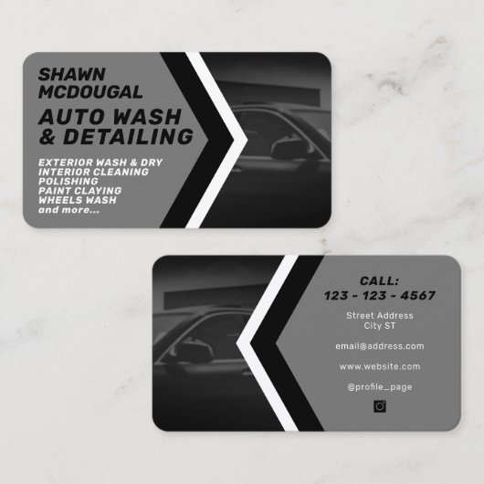 モダンプロフェッショナル洗車インスパイア事業ca 名刺 (正面/裏面)