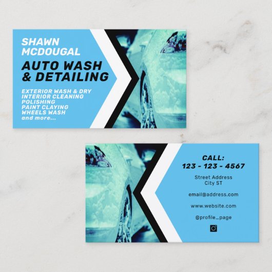 モダンプロフェッショナル洗車インスパイア事業ca 名刺 (正面/裏面)