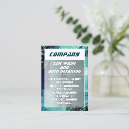 モダンプロフェッショナル洗車インスパイア事業ca 名刺 (スタンド正面)