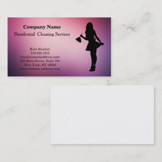 モダンプロフェッショナル清掃サービス名刺 名刺 (正面/裏面)