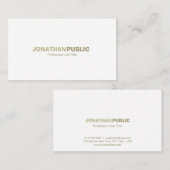 モダンプロフェッショナル白エレガント金ゴールドクリーン平野 名刺 (正面/裏面)