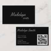 モダンプロフェッショナル白黒スクリミニマルプト  名刺 (正面/裏面)