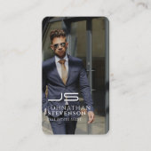 モダンプロフェッショナル白黒フォトモノグラム 名刺 (正面)