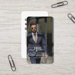 モダンプロフェッショナル白黒フォトモノグラム 名刺