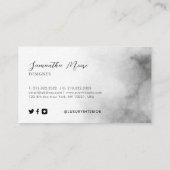 モダンプロフェッショナル白黒モノグラムの 名刺 (裏面)