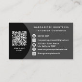 モダンプロフェッショナル白黒QRコードシンプル 名刺 (裏面)