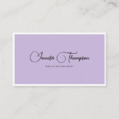 モダンプロフェッショナル紫スクリプトQRコード 名刺 (正面)