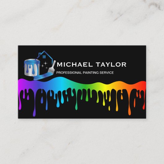 モダンプロフェッショナル絵を描のサービス装飾 名刺 (正面)