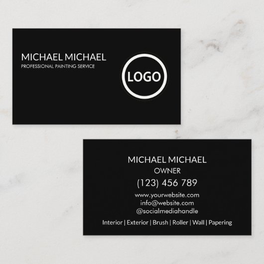 モダンプロフェッショナル絵を描のサービス装飾 名刺 (正面/裏面)