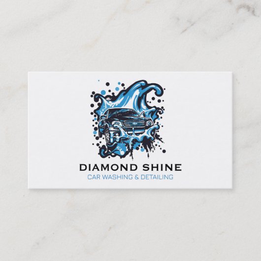 モダンプロフェッショナル車の洗浄洗浄 名刺 (正面)