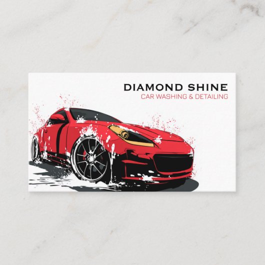 モダンプロフェッショナル車の洗浄洗浄 名刺 (正面)