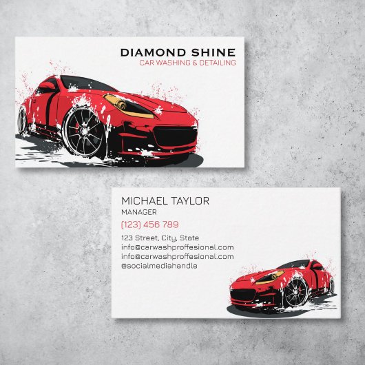モダンプロフェッショナル車の洗浄洗浄 名刺