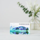 モダンプロフェッショナル車の洗浄洗浄 名刺 (スタンド正面)