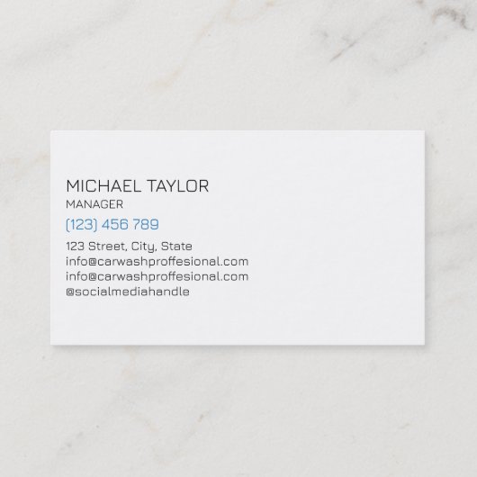 モダンプロフェッショナル車の洗浄洗浄 名刺 (裏面)