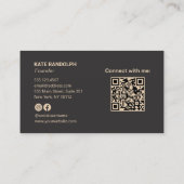 モダンプロフェッショナル金ゴールドテクススタイリッシュチャ 名刺 (裏面)