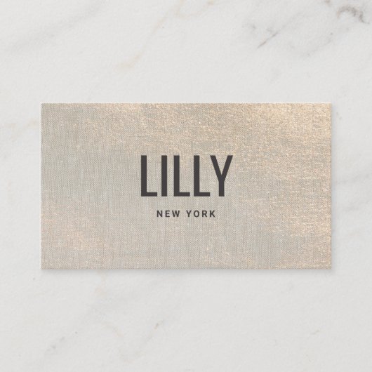 モダンプロフェッショナル金ゴールドテクススタイリッシュチャ 名刺 (正面)