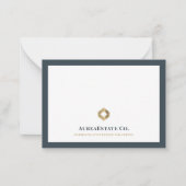 モダンプロフェッショナル金ゴールドロゴノートカード ノートカード (正面)