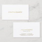 モダンプロフェッショナル金ゴールド白エレガントシンプル 名刺 (正面/裏面)