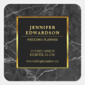 モダンプロフェッショナル金ゴールド黒大理石製品 スクエアシール (正面)