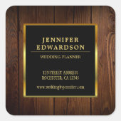 モダンプロフェッショナル金ゴールド黒木製品 スクエアシール (正面)