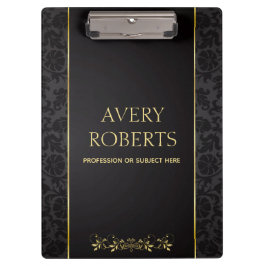 モダンプロフェッショナル金属フローラブラック金ゴールド クリップボード