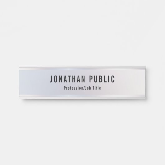 モダンプロフェッショナル銀エレガントテンプレート サインプレート (正面)