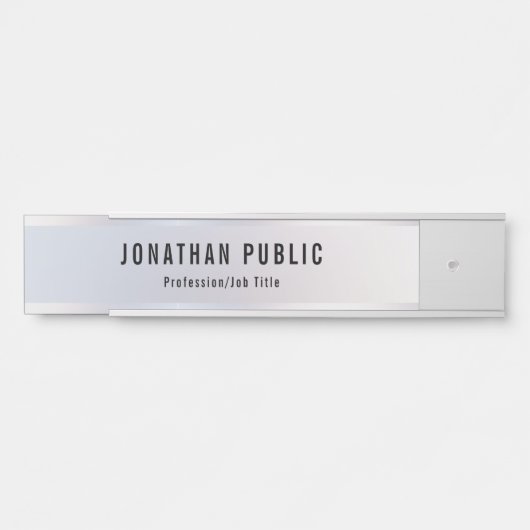 モダンプロフェッショナル銀エレガントテンプレート サインプレート (正面)