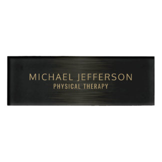 モダンプロフェッショナル鋼 – 黒と金ゴールド 名札
