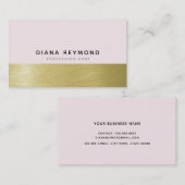 モダンプロフェッショナル非常に軽いピンクとフェイク金ゴールド 名刺 (正面/裏面)