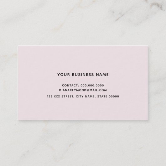 モダンプロフェッショナル非常に軽いピンクとフェイク金ゴールド 名刺 (裏面)