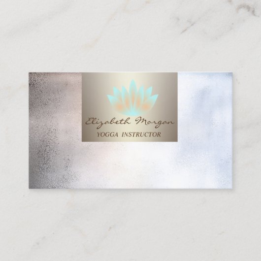 モダンプロフェッショナル魅力的，メトタリック，ロータス 名刺 (正面)