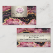 モダンプロフェッショナル魅力的、ロータス、ブルゴーニュ大理石 名刺 (正面/裏面)