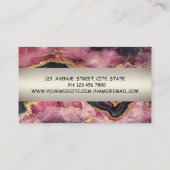 モダンプロフェッショナル魅力的、ロータス、ブルゴーニュ大理石 名刺 (裏面)