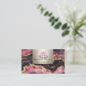 モダンプロフェッショナル魅力的、ロータス、ブルゴーニュ大理石 名刺 (スタンド正面)