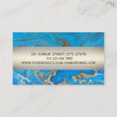 モダンプロフェッショナル魅力的、ロータス、青い大理石 名刺 (裏面)