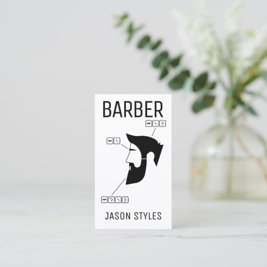 モダンプロフェッショナル黒イラストレーション 名刺 (スタンド正面)