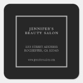 モダンプロフェッショナル黒グレー差出人住所 スクエアシール (正面)