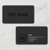 モダンプロフェッショナル黒テクスチシンプルャエレガント 名刺 (正面/裏面)