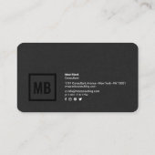 モダンプロフェッショナル黒テクスチシンプルャエレガント 名刺 (裏面)