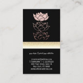 モダンプロフェッショナル黒金ゴールド蓮 名刺 (裏面)