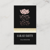 モダンプロフェッショナル黒金ゴールド蓮 名刺 (正面)