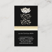 モダンプロフェッショナル黒金ゴールド蓮 名刺 (裏面)