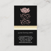 モダンプロフェッショナル黒金ゴールド蓮 名刺 (裏面)