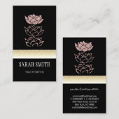 モダンプロフェッショナル黒金ゴールド蓮 名刺 (正面/裏面)