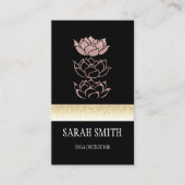 モダンプロフェッショナル黒金ゴールド蓮 名刺 (正面)