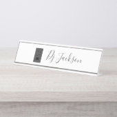 モダンプロフェッショナル2トーンDJ デスクネームプレート (正面)