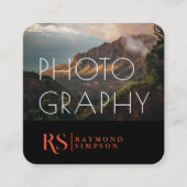 モダンプロフェッショナル2写真モノグラム写真 スクエア名刺 (正面)
